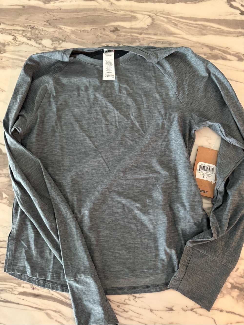 Asics Women’s Heathered Slate Gray Long Sleeve Performance Tee